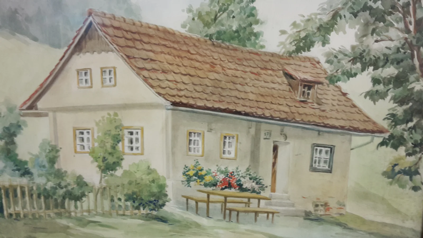 Gemälde des alten Gasthauses in Sölsnitz